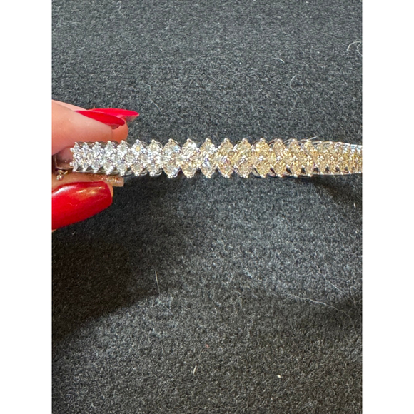 Women's Sterling Silver & Diamond Bangle Bracelet, .50 CTW - Picture 1 of 10
